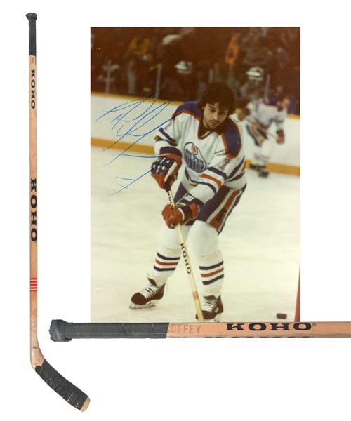 Paul Coffeys 1982-83 Edmonton Oilers Koho Game-Used Stick with His Signed LOA