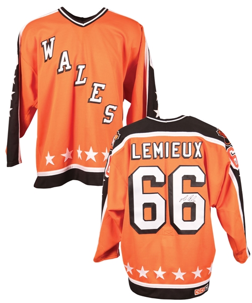 Mario Lemieux Signed 1985 NHL All-Star Game Wales Conference Vintage Pro Jersey
