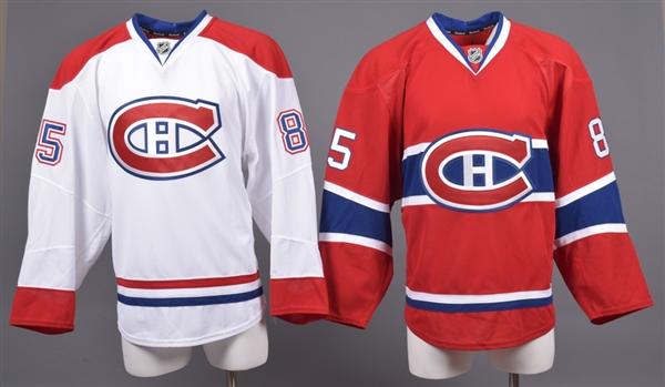 Morgan Ellis’ 2014-15 Montreal Canadiens Game-Issued Home and Away Jerseys with Team LOAs