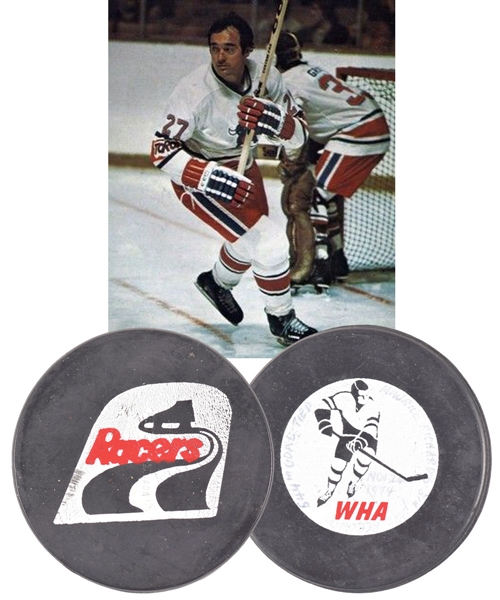 Frank Mahovlichs November 24th 1974 Toronto Toros 544th NHL/WHA Career Goal Puck with His Signed LOA
