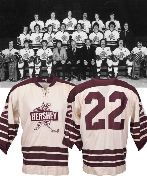 Dennis Owchars 1973-74 AHL Hershey Bears Game-Worn Jersey with His Signed LOA - Calder Cup Championship Season!
