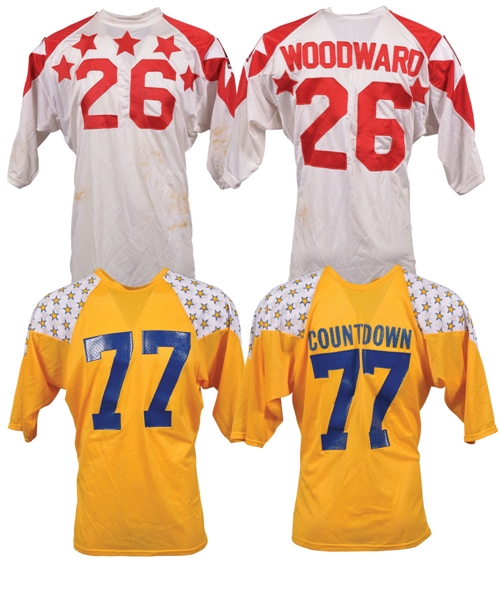 Ron Woodwards Game-Worn Jersey from the 1975 CFL All-Star Game and Tony Gabriels 1974 CFL All-Pro Countdown Worn Jersey