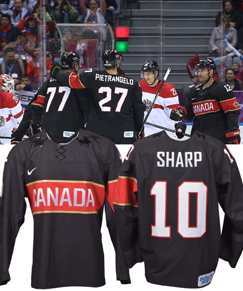 Patrick Sharps 2014 Sochi Winter Olympics Team Canada Game-Issued Jersey with Hockey Canada LOA