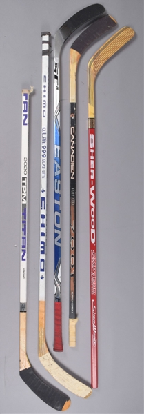 Montreal Canadiens Markov, Recchi, Richer and Audette Game-Used Sticks Plus Brunet Signed Stick