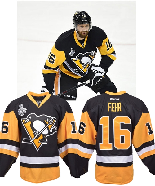 Eric Fehrs 2015-16 Pittsburgh Penguins Game-Worn Stanley Cup Finals Jersey with Team COA - Photo-Matched!
