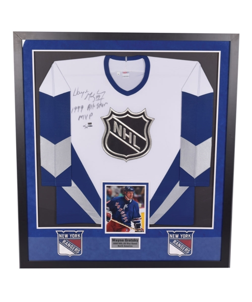 Wayne Gretzky Signed 1999 NHL All-Star Game Limited-Edition Jersey #44/99 with "1999 All-Star MVP" Annotation Framed Display (47" x 42") - UDA COA