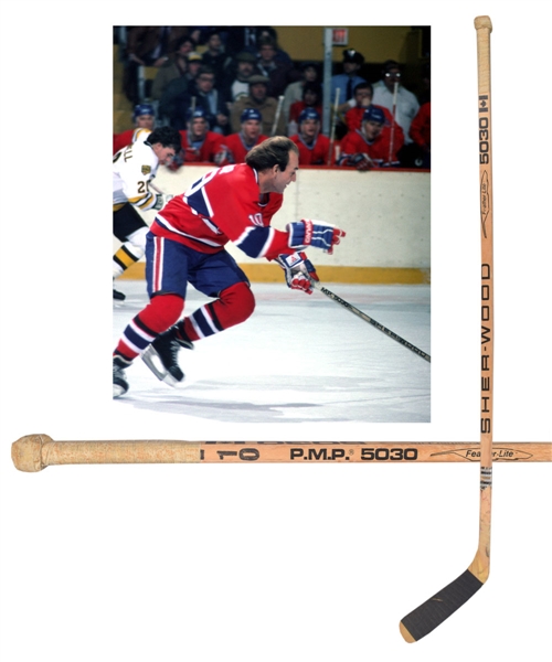 Guy Lafleurs 1978-79 Montreal Canadiens Sher-Wood Game-Used Stick - 52-Goal Season!