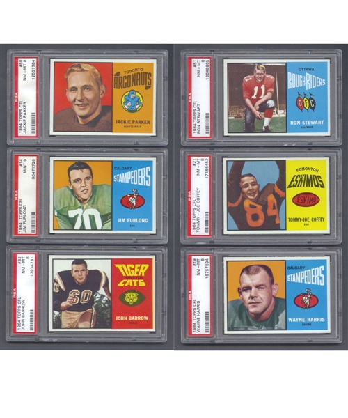 1964 Topps CFL (31) PSA-Graded Football Cards - All Graded PSA NM-MT 8 or Better!