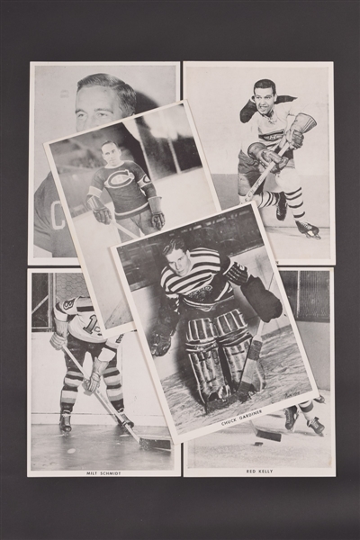 Blueline Magazine 1950s Premium Hockey Picture Collection of 17 Including Howie Morenz, Milt Schmidt and Chuck Gardiner