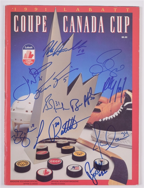 1991 Canada Cup Team Canada Multi-Signed Program Including Nieuwendyk, Fuhr, Coffey and Robitaille with COA