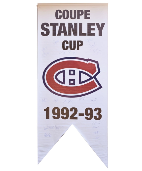 Montreal Canadiens 1992-93 Stanley Cup Champions Team-Signed Full Size Banner