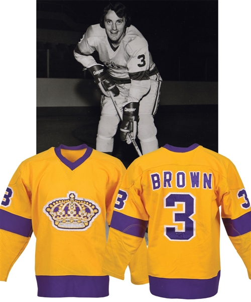 Larry Browns 1976-77 Los Angeles Kings Game-Worn Jersey
