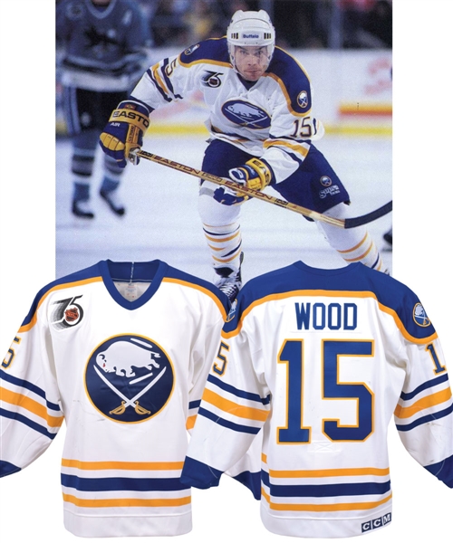 Randy Woods 1991-92 Buffalo Sabres Game-Worn Jersey - 75th Patch!