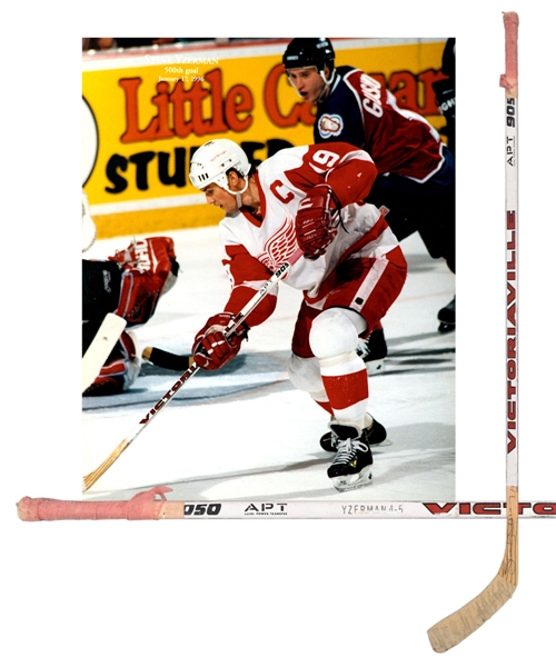 Steve Yzermans Mid-1990s Detroit Red Wings Signed Victoriaville APT 9050 Game-Used Stick