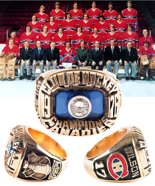 Murray Wilsons 1975-76 Montreal Canadiens Stanley Cup Championship 10K Gold and Diamond Ring with His Signed LOA