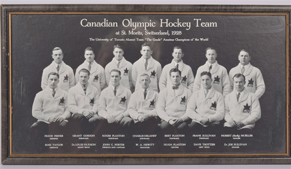Team Canada 1928 Olympics Framed Hockey Team Picture (8 ¼” x 15”) 