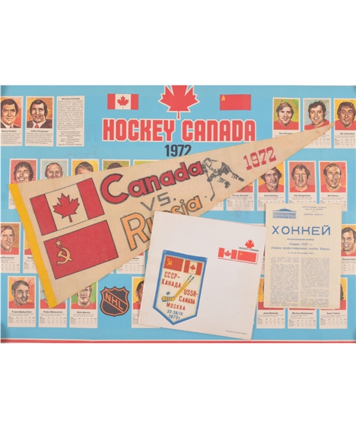 Team Canada Memorabilia Collection Featuring 1972 Canada-Russia Programs, Pennants, Poster and Much More!