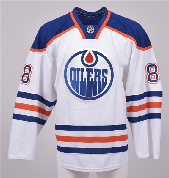 Griffin Reinharts 2015-16 Edmonton Oilers Game-Worn Rookie Season Jersey