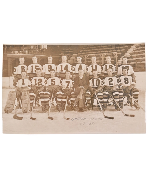 Boston Bruins 1937-38 Team Photo from Milt Schmidt Collection (8 ½” x 13 ½”)