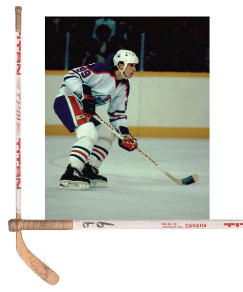 Wayne Gretzkys 1980-81 Edmonton Oilers Titan TPM Game-Used Stick with LOA - From Shawn Chaulk Collection