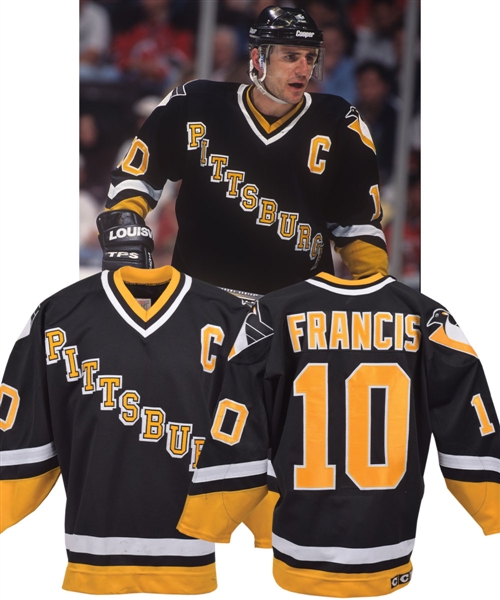 Ron Francis 1994-95 Pittsburgh Penguins Game-Worn Captains Jersey - Photo-Matched!
