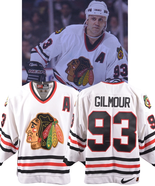Doug Gilmours 1998-99 Chicago Black Hawks Game-Worn Alternate Captains Jersey with His Signed LOA 