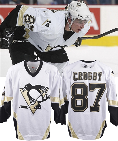 Sidney Crosbys 2005-06 Pittsburgh Penguins Game-Worn Rookie Season Jersey with Team LOA - Photo-Matched!