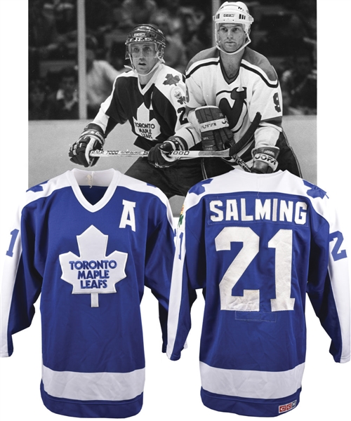 Borje Salmings 1986-87 Toronto Maple Leafs Game-Worn Alternate Captains Jersey - Clancy Memorial Patch!