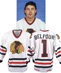 Ed Belfours Late-1980s Chicago Black Hawks Game-Worn Pre-Season Pre-Rookie Jersey