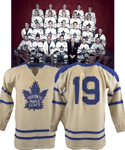 Barry Cullens Late-1950s Toronto Maple Leafs Game-Worn Wool Jersey - Photo-Matched!