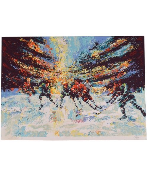 Vintage Mark King "Hot Ice" Signed Second Trial Proof Hockey Serigraph (24 ½” x 34”) 