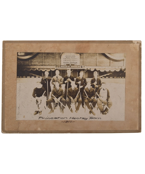 1912 Princeton Tigers Hockey Team Photo Featuring Hobey Baker (6" x 9") 