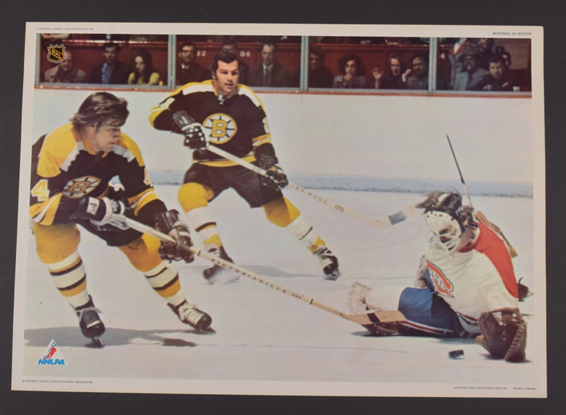 Early-1970s Pro Stars Publications Montreal Canadiens and Boston Bruins Posters Featuring Dryden and Orr