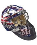 Steve Masons 2010-11 Columbus Blue Jackets Game-Issued Goalie Mask Painted by David Gunnarsson
