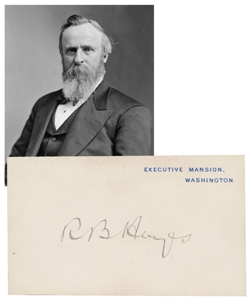 Rutherford B. Hayes Signed Executive Mansion Calling Card with JSA LOA - 19th President of the United States