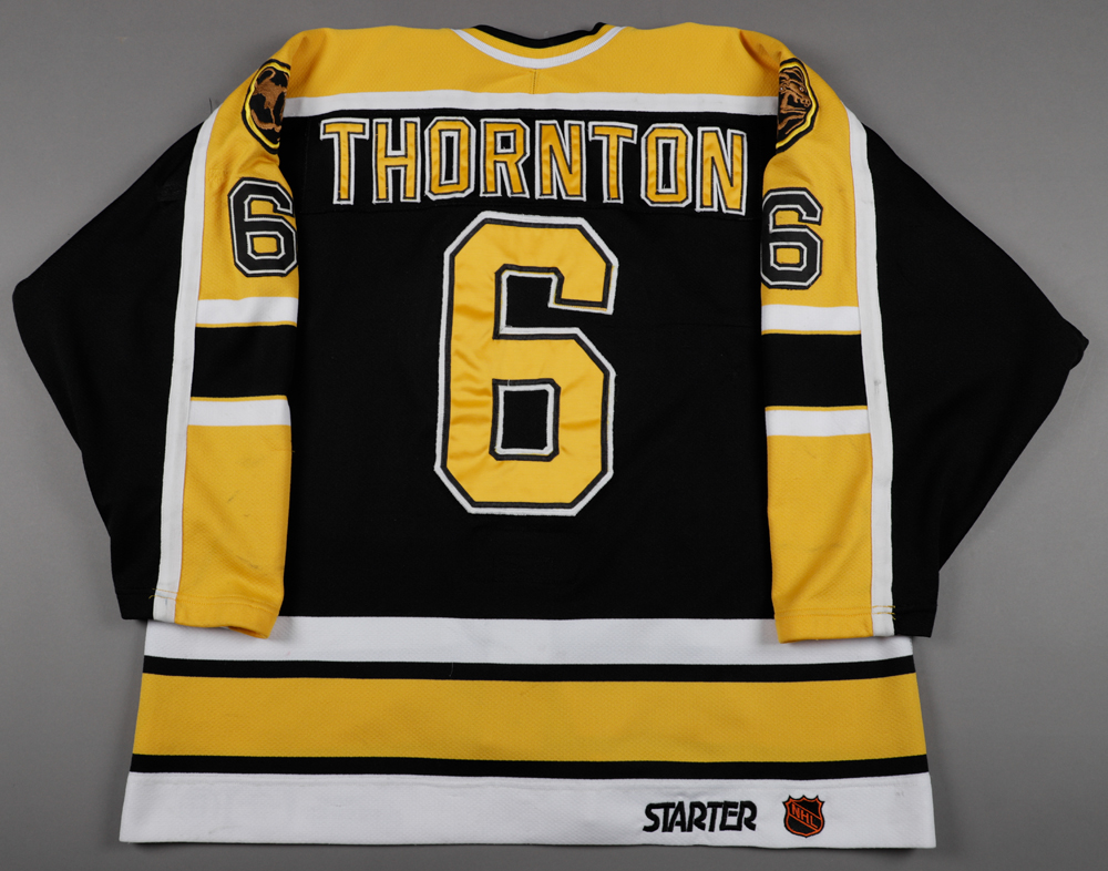 1997-98 Joe Thornton Boston Bruins Game Worn Jersey - Rookie - Photo Match  - 1st NHL Goal