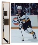 Ray Bourques 1991-92 Boston Bruins "1,000th NHL Point" Game-Used Stick in Display Case with His Signed LOA
