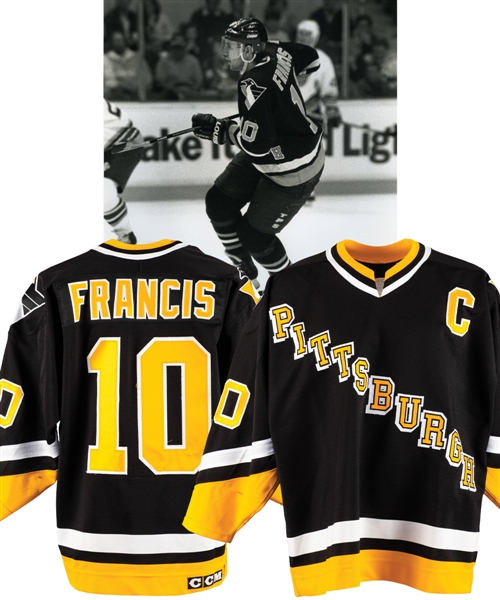 Ron Francis 1994-95 Pittsburgh Penguins Game-Worn Captains Jersey from the Michael Wexler Collection