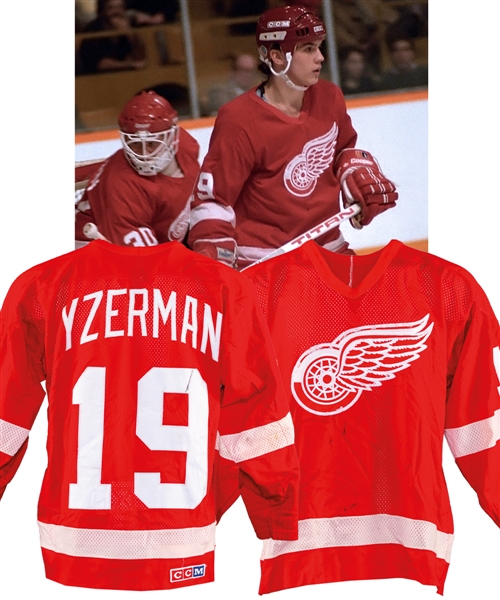 Steve Yzerman’s 1984-85 Detroit Red Wings Game-Worn Jersey from the Michael Wexler Collection with LOA – Photo-Matched!