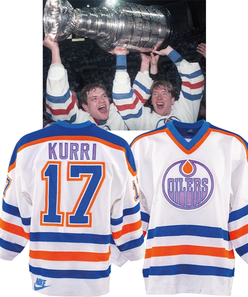 Jari Kurri’s 1986-87 Edmonton Oilers Game-Worn Stanley Cup Finals Jersey from the Michael Wexler Collection with LOA – Team Repairs! – Photo-Matched!