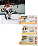 Paul Hendersons 1972 Canada-Russia Series Game 5, 6 and 7 Ticket Stubs from Moscow with His Signed LOA