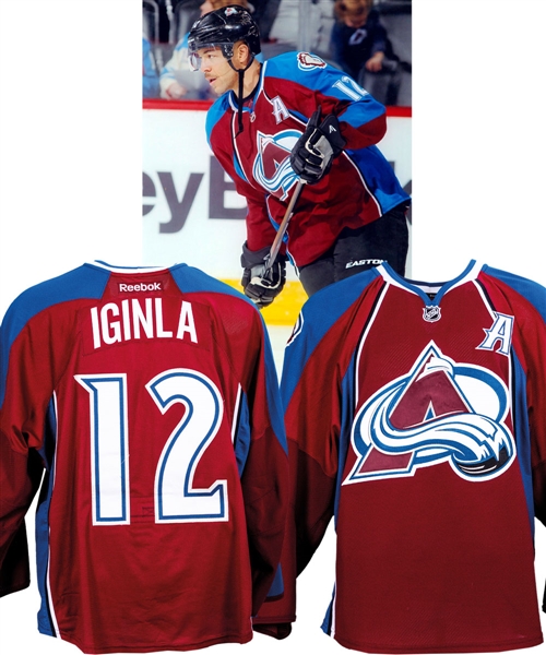 Jarome Iginlas 2014-15 Colorado Avalanche Game-Worn Alternate Captains Jersey with Team COA - Photo-Matched!