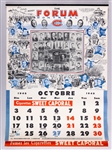 Montreal Canadiens and Toronto Maple Leafs 1940s to 1970s Hockey Calendar Collection of 7