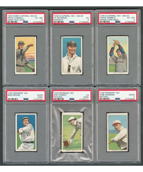 1909 to 1914 T204, T205, T206 & Other Brands Baseball Card Collection of 21 Including PSA-Graded Cards (10) 