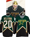 Ed Belfours 2001-02 Dallas Stars Game-Worn Jersey with Team LOA - Photo-Matched!