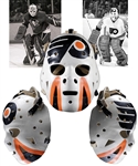 Gary Inness 1974-76 Pittsburgh Penguins and 1975-76 Philadelphia Flyers Game-Worn Greg Harrison Fiberglass Goalie Mask with LOAs - Photo-Matched!