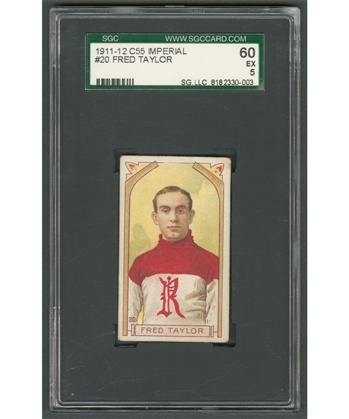 1911-12 Imperial Tobacco C55 Hockey Card #20 HOFer Fred "Cyclone" Taylor - Graded SGC EX 5