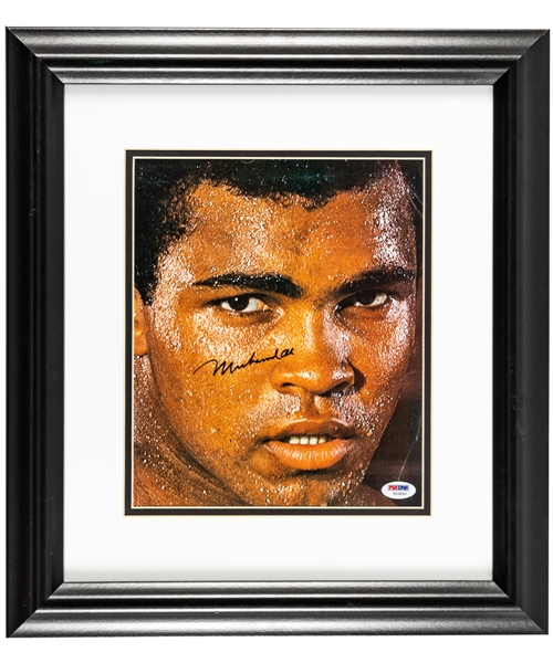 Muhammad Ali "The Stare" Signed Picture Framed Display with PSA/DNA LOA (16" x 18")