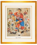 Maurice Richard Signed Montreal Canadiens “Rocket” Michel Lapensee Framed Limited-Edition Lithograph #376/9999 from the Montreal Canadiens Archives (31” x 36”) 
