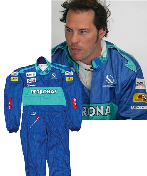 Jacques Villeneuve’s 2005 Credit Suisse Sauber Petronas F1 Team Signed Race-Worn Suit with His Signed LOA
